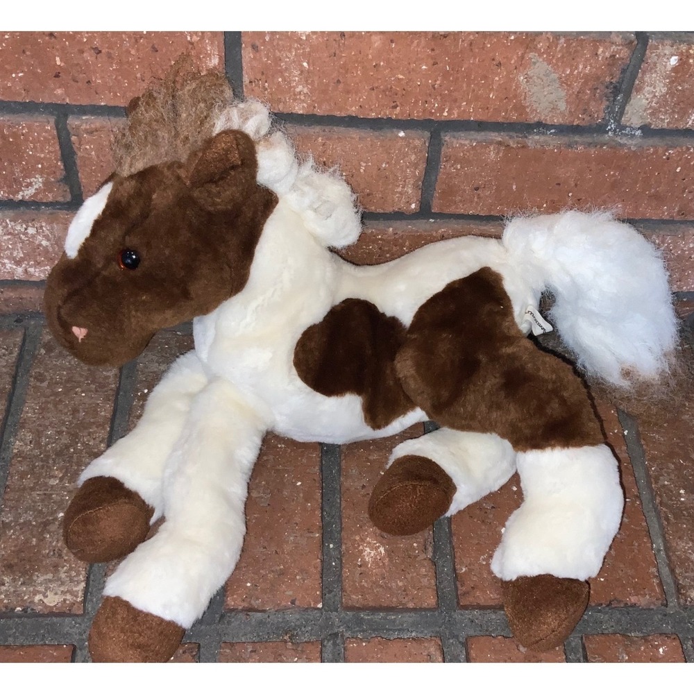 Commonwealth Brown White Spotted Pinto Horse Plush Stuffed Animal Toy